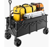 Vevor carro de jardín plegable, 300 l, carro utilitario resistente, gran capacidad de carga 204,12 kg con ruedas todo-terreno, para exterior, camping