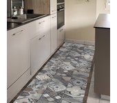 Tapetes de cocina de vinilo antideslizantes azulejos dibujados a mano 60x120 cm