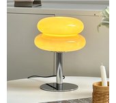 Lámpara de mesa led de vidrio macaron, lámparas de ambiente con atenuación usb, luz de noche para dormitorio, crema