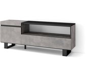 Mueble tv, televisión, 150x35x57cm, para tv hasta 65, diseño industrial, cemento