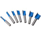 Juego de 7 brocas para enrutador de corte recto de carburo de 8 mm con doble flauta para cortar madera