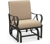 Costway mecedora jardin exterior con cojín lavable, silla mecedora con balanceo, balancin jardin exterior estructura de metal pulverizado, 73 x 66,5 x