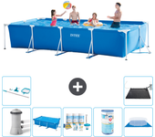Paquete de piscina - intex - rectángulo - 450x220x84 cm + accesorios a366
