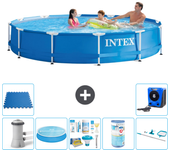 Paquete de piscina - intex - alrededor - 366x366x76 cm + accesorios a1801
