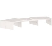 Soporte de monitor | soporte de pantalla madera maciza de pino blanco 60x24x10,5 cm cfw310778