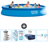 Paquete de piscina - intex - alrededor - 457x457x84 cm + accesorios cb90
