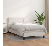 Somier de láminas con colchón blanco 90x190 cm polipiel