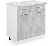 Vicco mueble bajo de cocina r-line, hormigón, 80 cm , et mármol