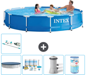 Paquete de piscina - intex - alrededor - 366x366x76 cm + accesorios a1552