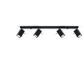 Plafón briow 4l negro led con bombilla 4000k - 80x6x16cm sollux