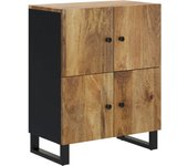 Aparador | aparador de comedor | armario de cocina con 4 puertas madera maciza de mango 60x33x75 cm cfw84073