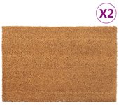 Felpudo 2 uds. natural 40x60 cm fibra de coco tufted