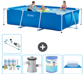 Paquete de piscina - intex - rectángulo - 300x200x75 cm + accesorios a215