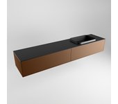 Mondiaz erin 200cm mueble de baño color rust con 2 cajones. con lavabo ridge derecho sin orificios color urban