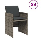 4 piezas sillas de jardín | silla de exterior | sillon jardín con cojines ratán sintético gris cfw600456
