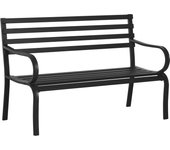Banco de jardín outsunny metal negro 127x58x82 cm