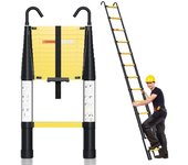 Escalera telescópica 3,8m aluminio diy plegable, carga máxima 150kg negro