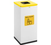 Cubo de basura - 60 l - blanco - etiqueta para residuos reciclables