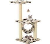 Vidaxl rascador para gatos con poste de sisal 65 cm huellas beige