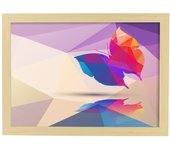 Poster de animales geometricos con fondos a color. lamina mariposa, ilustrada con formas geometricas, y con un colorido fondo. marco negro - a3