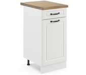 Vicco mueble bajo de cocina r-line, blanco casa de campo, 40 cm , et roble