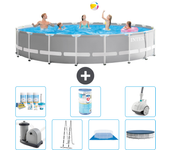 Paquete de piscina - intex - alrededor - 610x610x132 cm + accesorios a2359