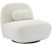 Silla giratoria 360 borreguito texturizada, spino, crema, 85x85x75 cm