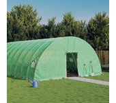 Invernadero con estructura de acero verde 84 m2 14x6x2,85 m