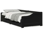 Sofá cama con 2 cajones sin colchón irun negro 90x200 cm