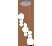 Lámpara de techo colgante de 3 tulipas de cristal blanco. led 60w. tono luz 3000k-6000k. ref 8603-3r