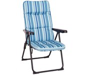 Sillón de playa acolchado de 4 posiciones de acero y tela de lona oxford