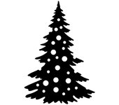 Decoración de metal árbol de navidad 4, metal, negro, epikasa