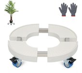 Posavasos móvil estable blanco carro para plantas de exterior redondo de 38 cm a 52 cm