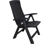 Sillón plegable multiposición, efecto ratán, made in italy, 59 x 67 x 106 cm, color antracita