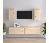 Vidaxl muebles para tv 4 piezas madera maciza de pino
