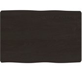 Tablero mesa madera tratada borde vivo marrón 60x40x(2-6) cm