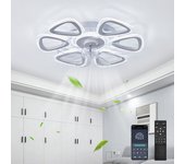 Ventiladores de techo con luces, ventilador de techo sin aspas de montaje empotrado regulable con aplicación y control remoto, 57 cm