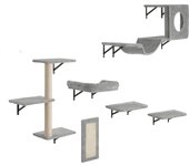 Succebuy estantes murales para gatos - percheros con planchas para saltar, hamaca, sofá, árbol de escalada, asidero, soporta 40 lb