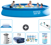 Paquete de piscina - intex - alrededor - 457x457x84 cm + accesorios a1217