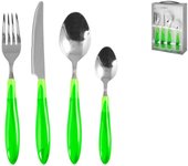 Cubertería servicio 24 piezas inox mango verde 3604 h&h