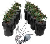Vevor sistema hidropónico dwc, kit de cultivo de agua profunda de 20l y 8 barriles con bomba de aire, sistema hidropónico dwc para verduras de hoja