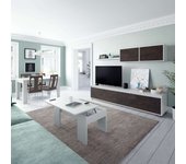 Conjunto salón industrial mueble modular tv mesa centro mesa comedor estantería blanco ãxido