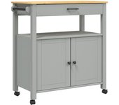 Carrito de cocina，estantería de cocina, carrito de servir monza madera maciza de pino 84x40x90 cm cfw32933