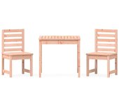 Mesa y sillas de jardín 3 pzas madera maciza douglas