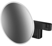 Espejo de afeitado y maquillaje emco led, modelo de pared, brazo de doble articulación, 3 aumentos, redondo, 109513331, color: negro