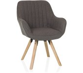 Silla de visita / silla de comedor scandi soft i tela gris oscuro hjh living