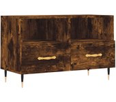 Mueble de tv de contrachapado de roble ahumado 80x36x50 cm
