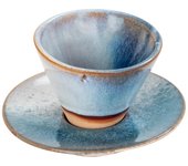 Plato con vaso de piedra azul para cocina bohemia