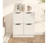 Aparador | aparador de comedor | armario de cocina de madera contrachapada blanco 60x30x70 cm cfw85081