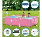 Paquete de piscina - intex - rectángulo - 220x150x60 cm + accesorios cb97